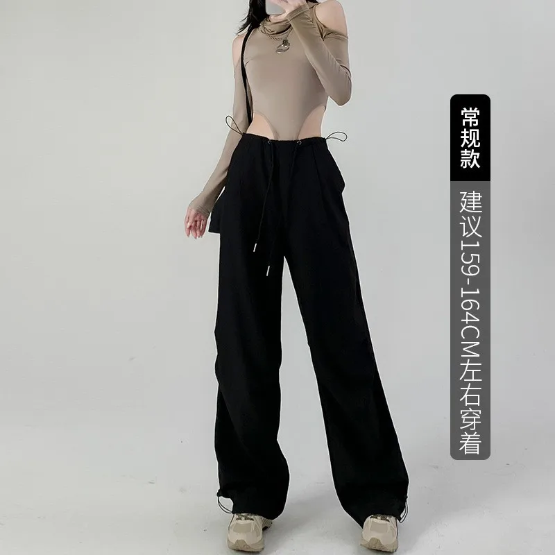 American Sports for Women in Spring Autumn New High-waist Wide-leg Parachute Casual Slim Quick-drying Work Pants for Women