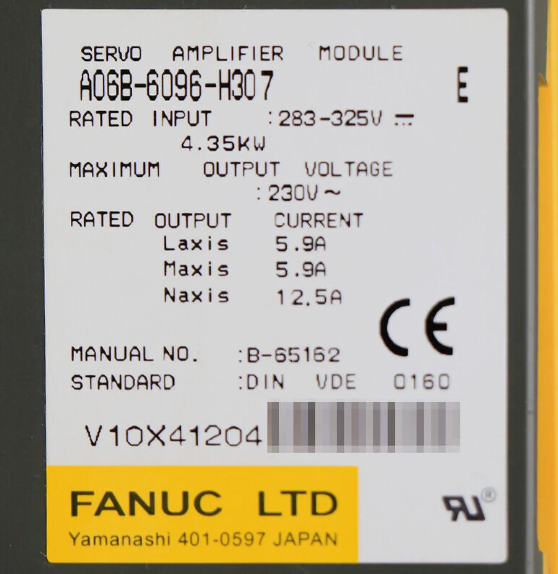A06B-6096-H307 Used Original Genuine Servo Drive，A06B 6096 H307，The shipment will be arranged after passing the test