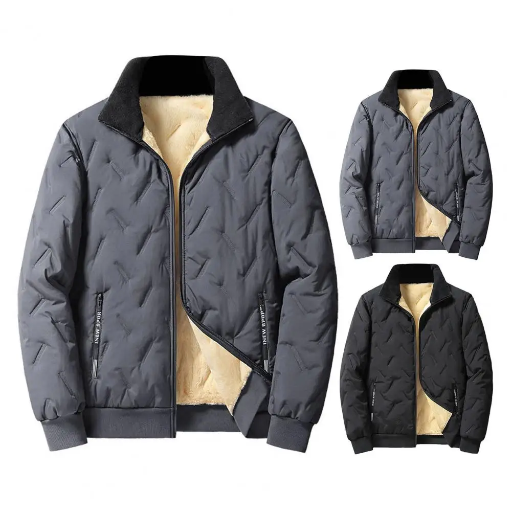 Chaqueta de béisbol gruesa para hombre, abrigo informal a prueba de viento, prendas de vestir de felpa gruesa, otoño e invierno, novedad de 2024