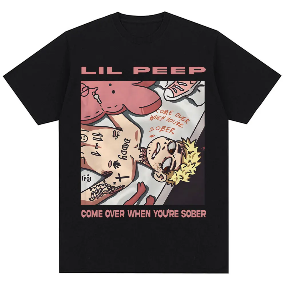 Rapper Lil Peep Come Over When You're Sober Album T Shirt Men Women Fashion Hip Hop T-shirt Oversized 100% Cotton Fans T Shirts