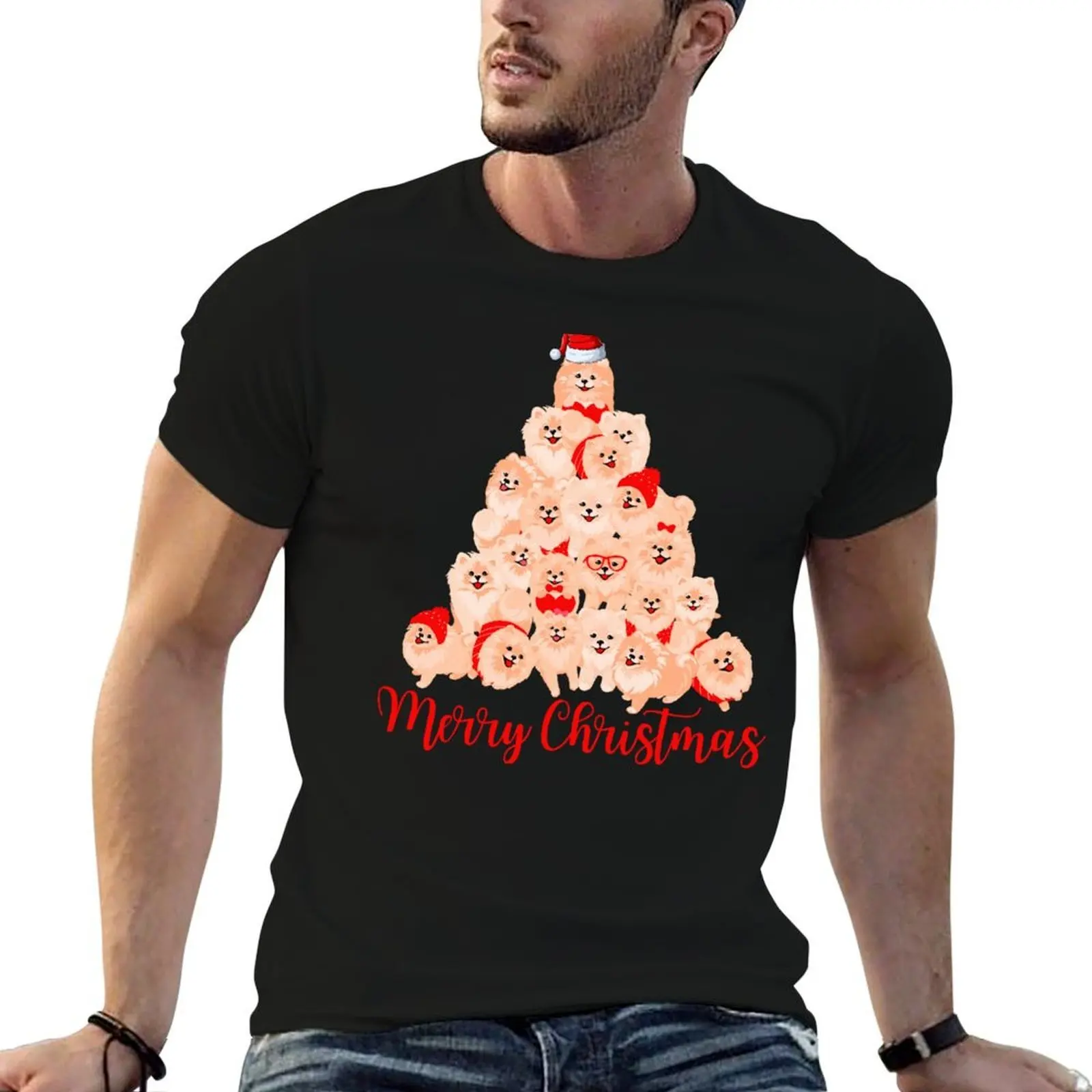 

Pomeranian Christmas Tree Merry Christmas Pomeranian T-Shirt funny t shirts dark humor man tshirt T-Shirt