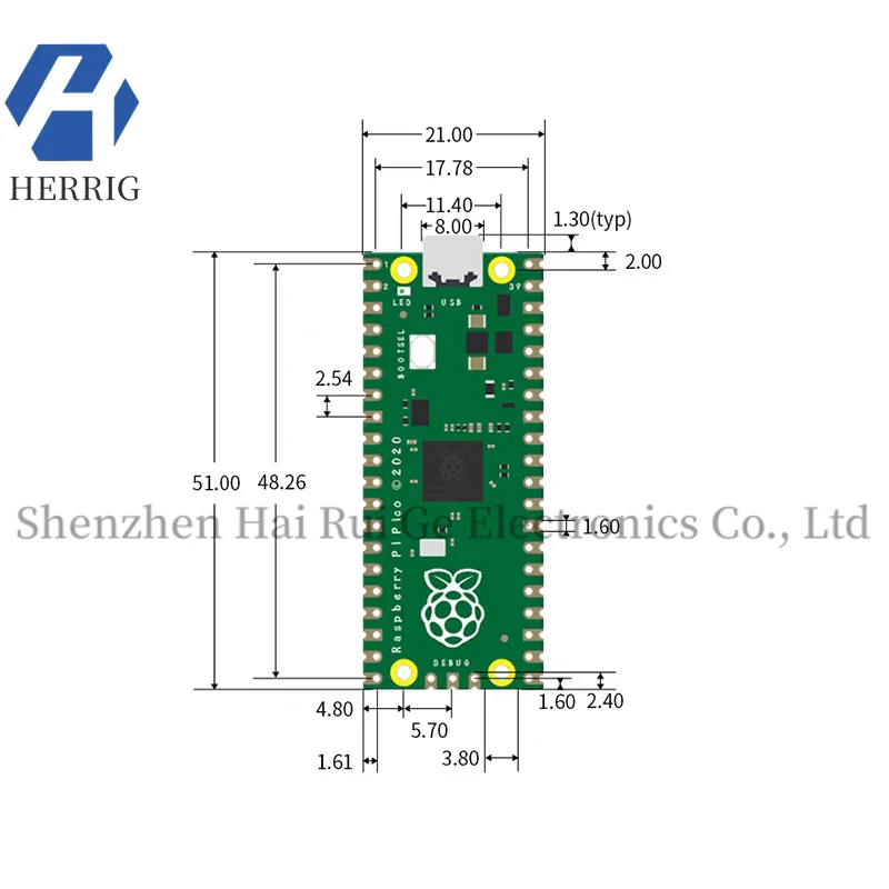 

RASPBERRY PI PICO Raspberry Pi PICO Development Board Dual-Core RP2040 supports Mciro Python