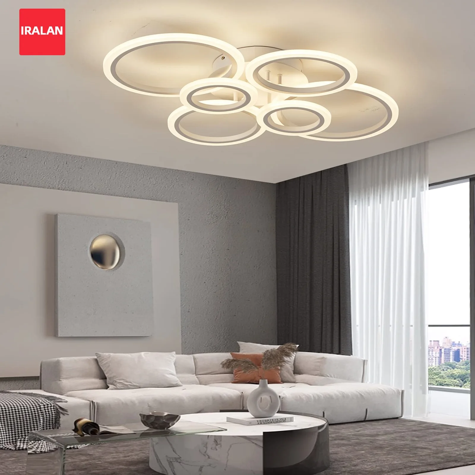 Ring Ceiling Lamps Simple Acrylic Smart with Remote Control Chandelier Ceiling Lights Bedroom Living Room Home Lighting Lights