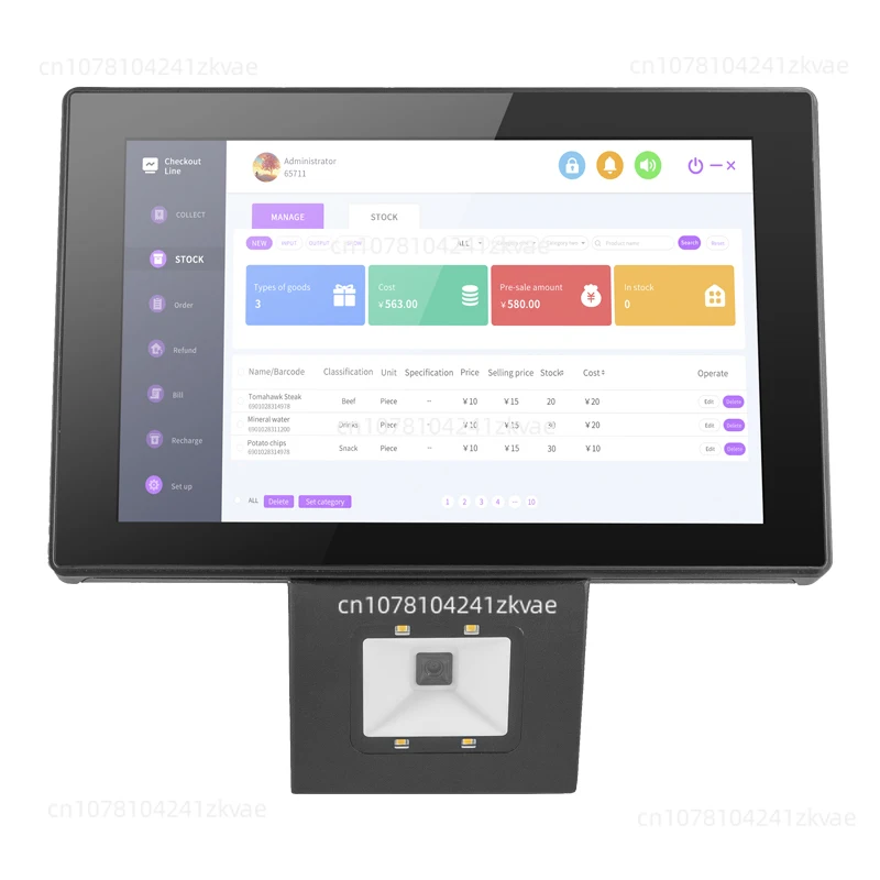 10.1-inch price checker with 2D barcode scanner, suitable for retail store price checking