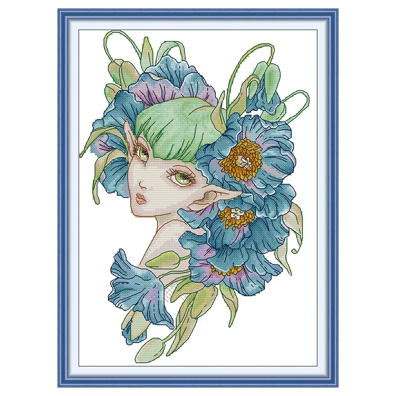 Orchid Spirit Flower Patterns Counted Cross Stitch Set DIY 11CT 14CT 16CT HD Stamped DMC Cross-stitch Kit Embroidery Needlework
