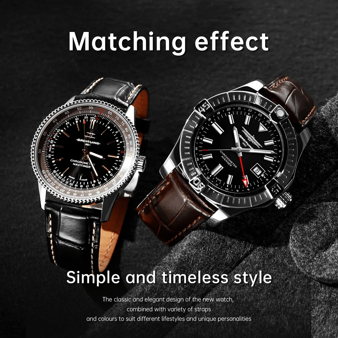 Maikes Top Quality Leather Watch Strap 20mm 21mm 22mm Accessories Watchbands Braceletes For Breitling Omega Watch Band