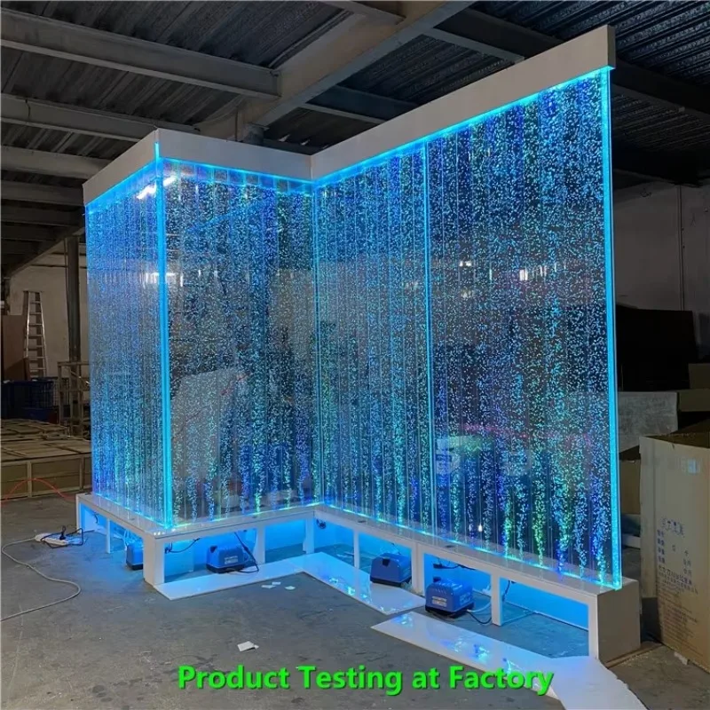 Łatwa instalacja Świąteczny wystrój domu Panel akrylowy LED Light Water Bubble Wall Water Fountain Waterfall z logo