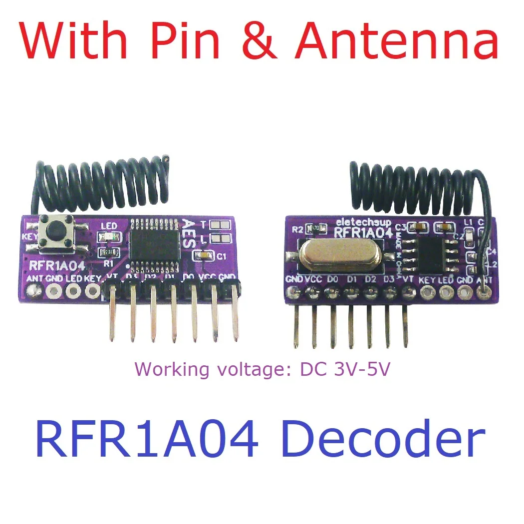 RFR1A04 AES128 Encryption Codec Remote Control Module 433M Superheterodyne Transceiver replace PT2262 EV1527 HC301