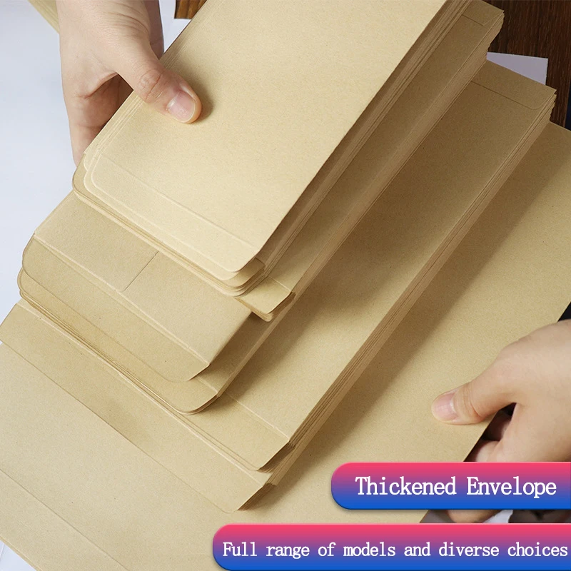 50pcs/lot Yellow Blank Letterless Envelope A4 Thickened Invoice Envelope in Kraft Paper Document Bag Business Office Supplies