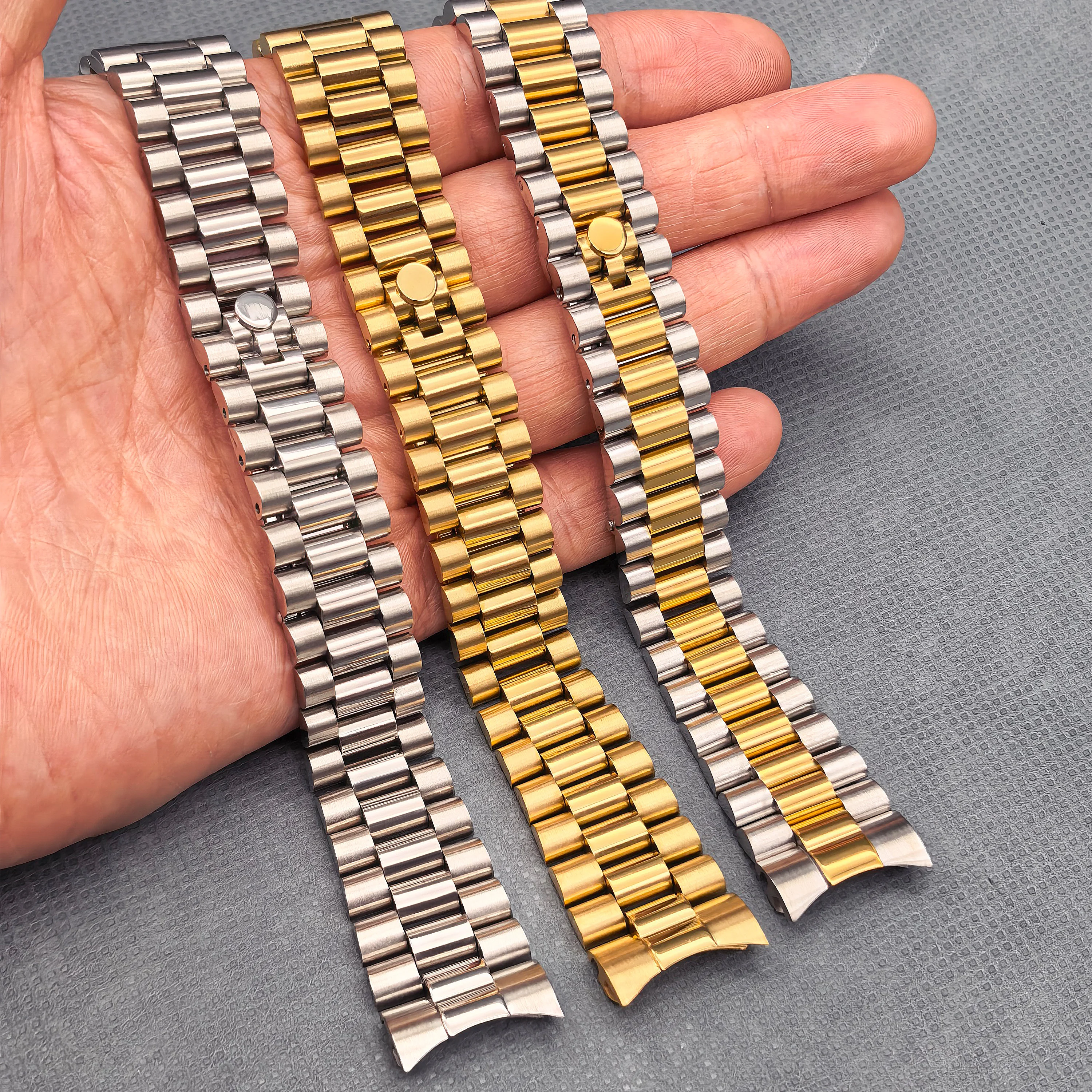 Solid Stainless Steel Watchband 316L President Wrist Bracelet Strap for Rolex Oyster Perpetual Date Just 13 17 20 21mm Metal