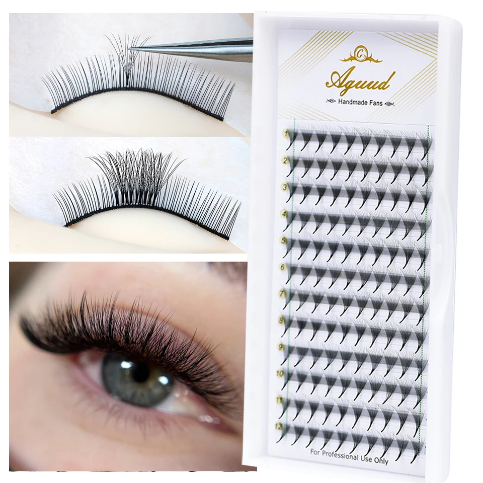 Slim Narrow Base Premade Volume Fans Lashes Pre Made Russian Volume Fan Eyelash Extension Faux Mink Promade False Eyelashes