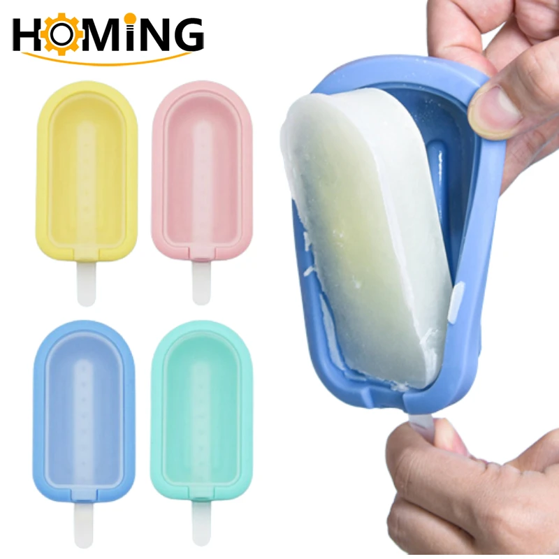 

Silicone Ice Cream Mould with Cover Homemade Popsicle Tray DIY Ice Maker Dessert Cake Mold Summer Party Supplies Kitchen Tools