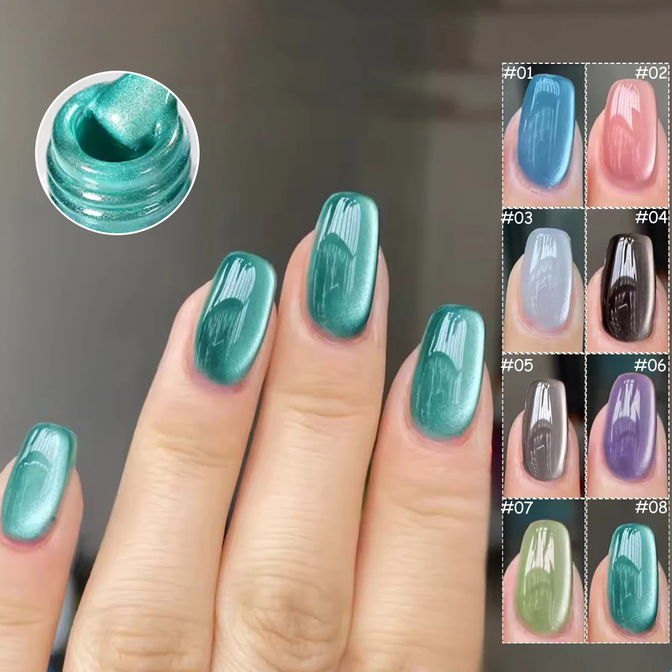 1-9 stuks TC Flow Light Witte Kattenoog Gel Nagellak Ultra Glans Soak Off UV Gel Spiegelglas Kattenoog Magneet Gel Lak Nagel Benodigdheden