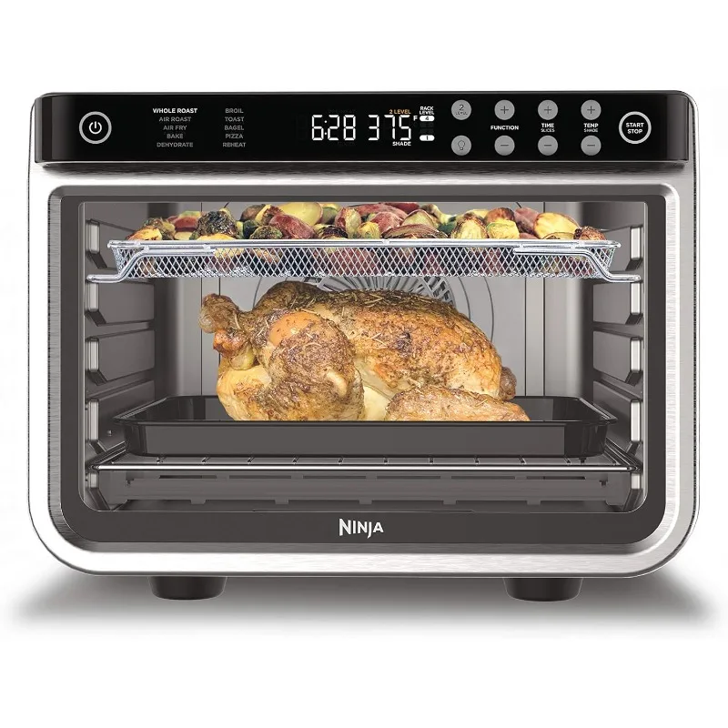 Ninja DT201 Foodi 10-in-1 XL Pro Air Fry Digital Countertop Convection Toaster Oven with Dehydrate and Reheat, 1800 Watts,Silver