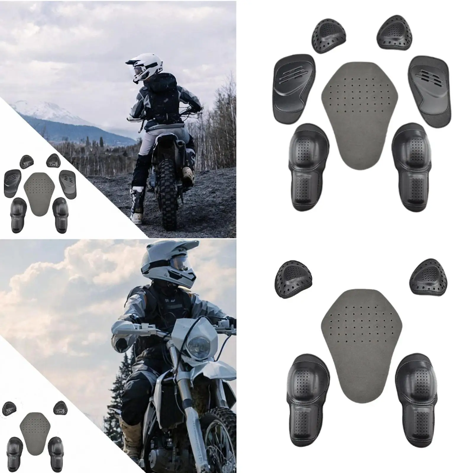 

Motorcycle Riding Protector Pad Set Breathable Universal for Men Women Practical Motorbike Accessory Cycling Sport Motocross