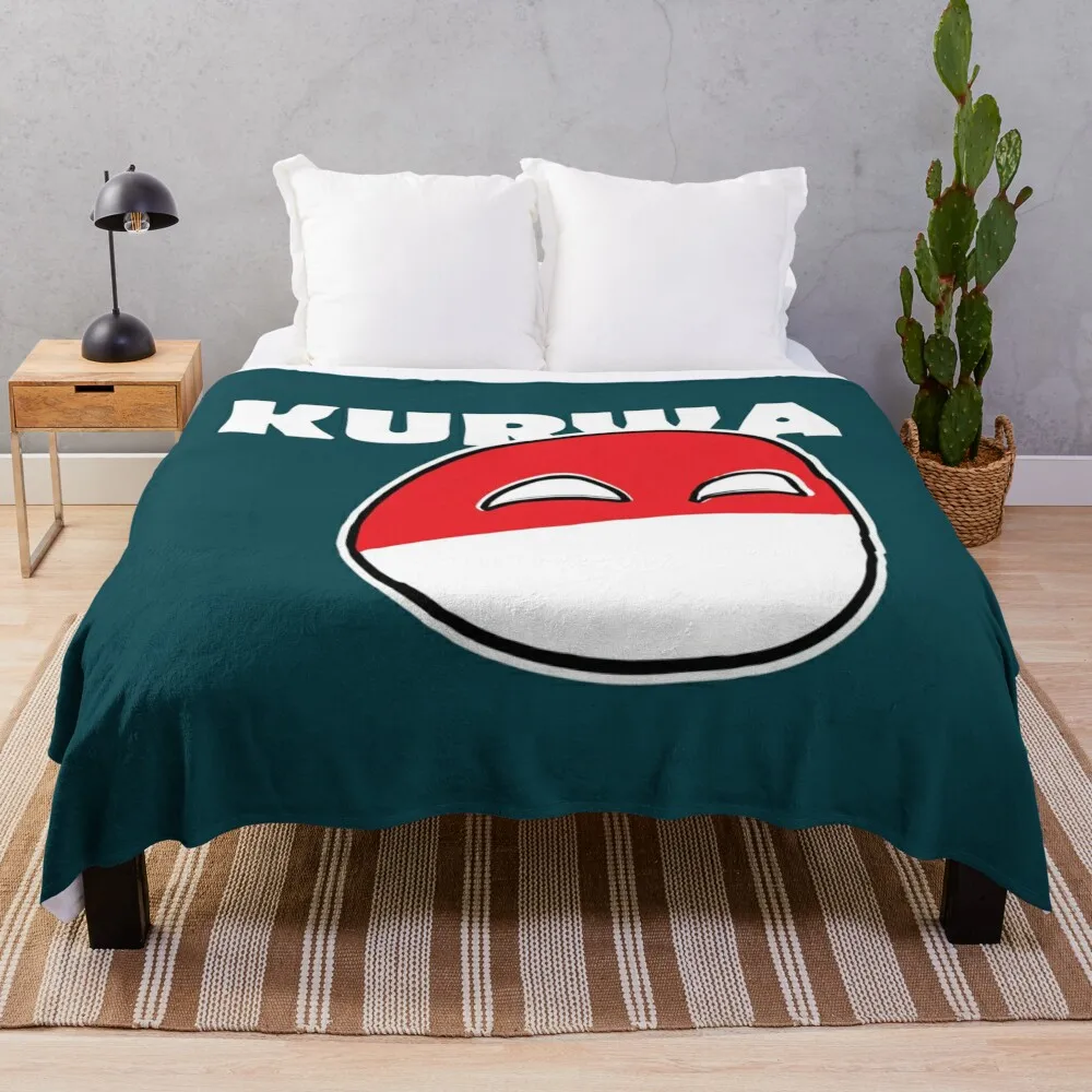 

Happy Polandball Meme Kurwa Throw Blanket blankets and throws Sofa Quilt Comforter Blankets