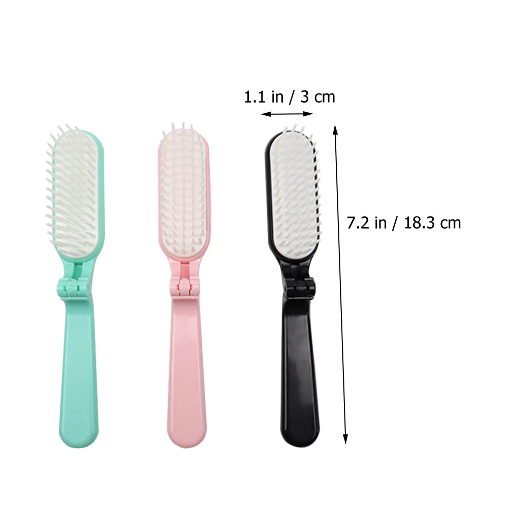 

3 шт. компактная складная щетка для волос, дорожная расческа, портативный распутыватель, подходит для влажных и сухих волос, густая вьющаяся дорожная щетка