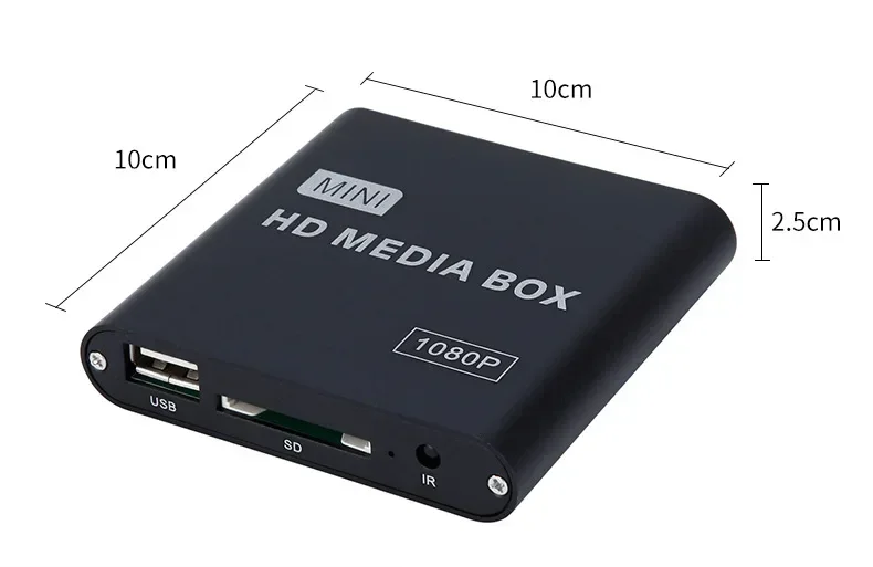 HD 1080P Mini Media Player For Car Center HDD U Disk MultiMedia Player With Car Charger IR Extender Support AV MMC SD Card Play