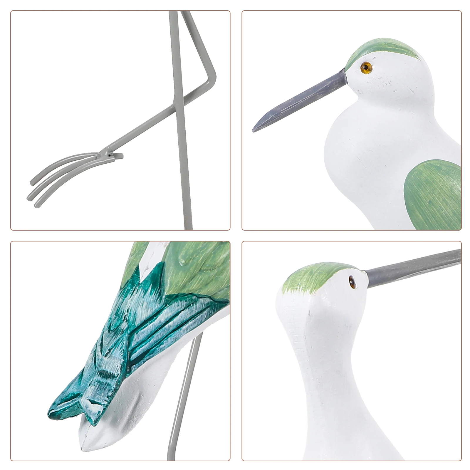 

2 Pcs Seagull Decor Wooden Craft Simulation Bird Adornment Home Decoration Display Table Kitchen Christmas Gift