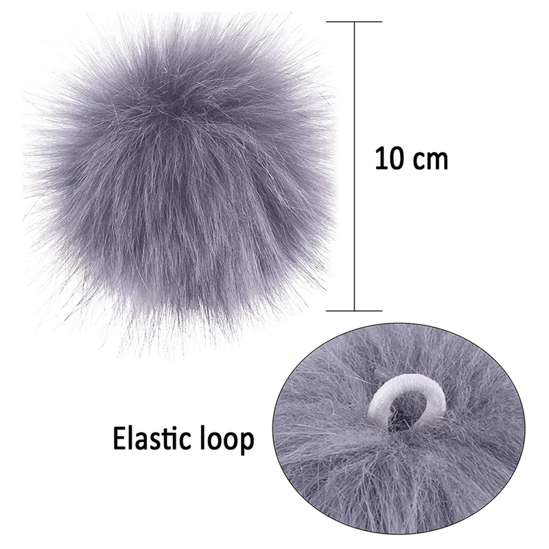 Pompón de piel de zorro sintética con lazo elástico para sombreros, llaveros, bufandas, guantes, bolsos, accesorios, bricolaje, 20 piezas