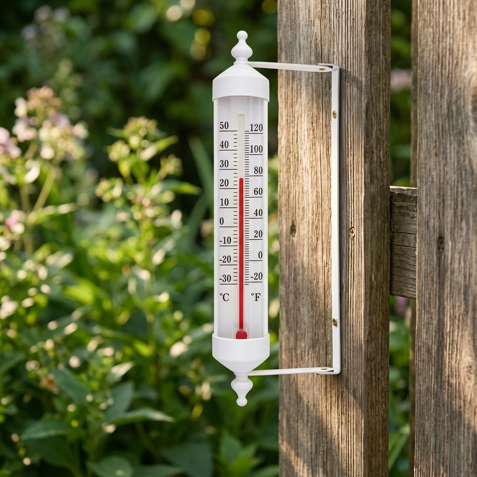 Wall-Mounted Thermometer with Bracket Two-scaleScale Wall-Mounted Thermometer Temperature Gauge Weatherproof Analog