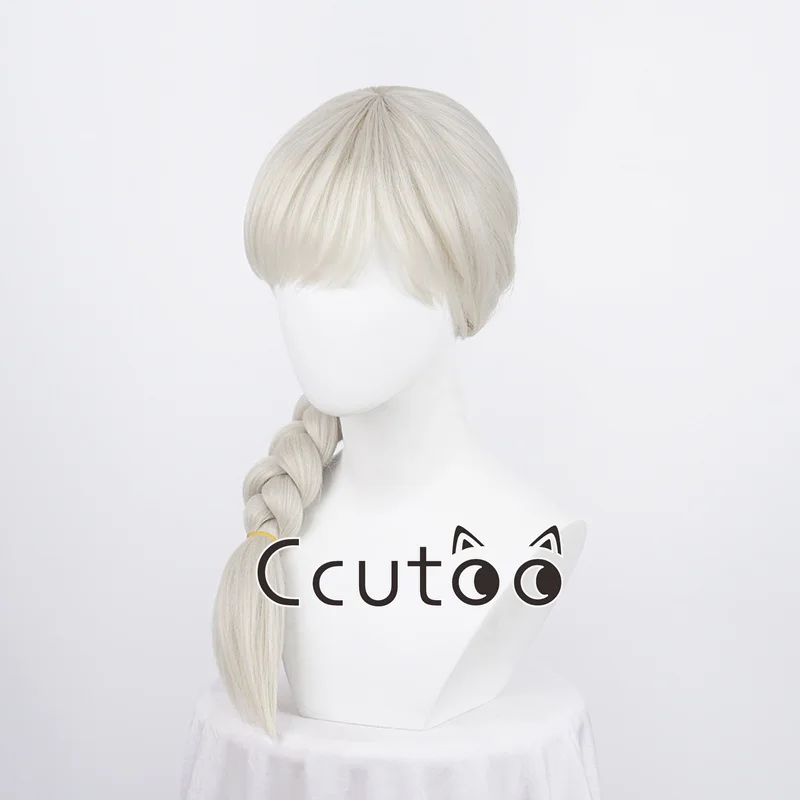 ccutoo Blonde Barbiee Wig for Women with Braids Women Barbi Costume Wig Long Braided Blonde Wig with Full Bangs + Wig Cap free