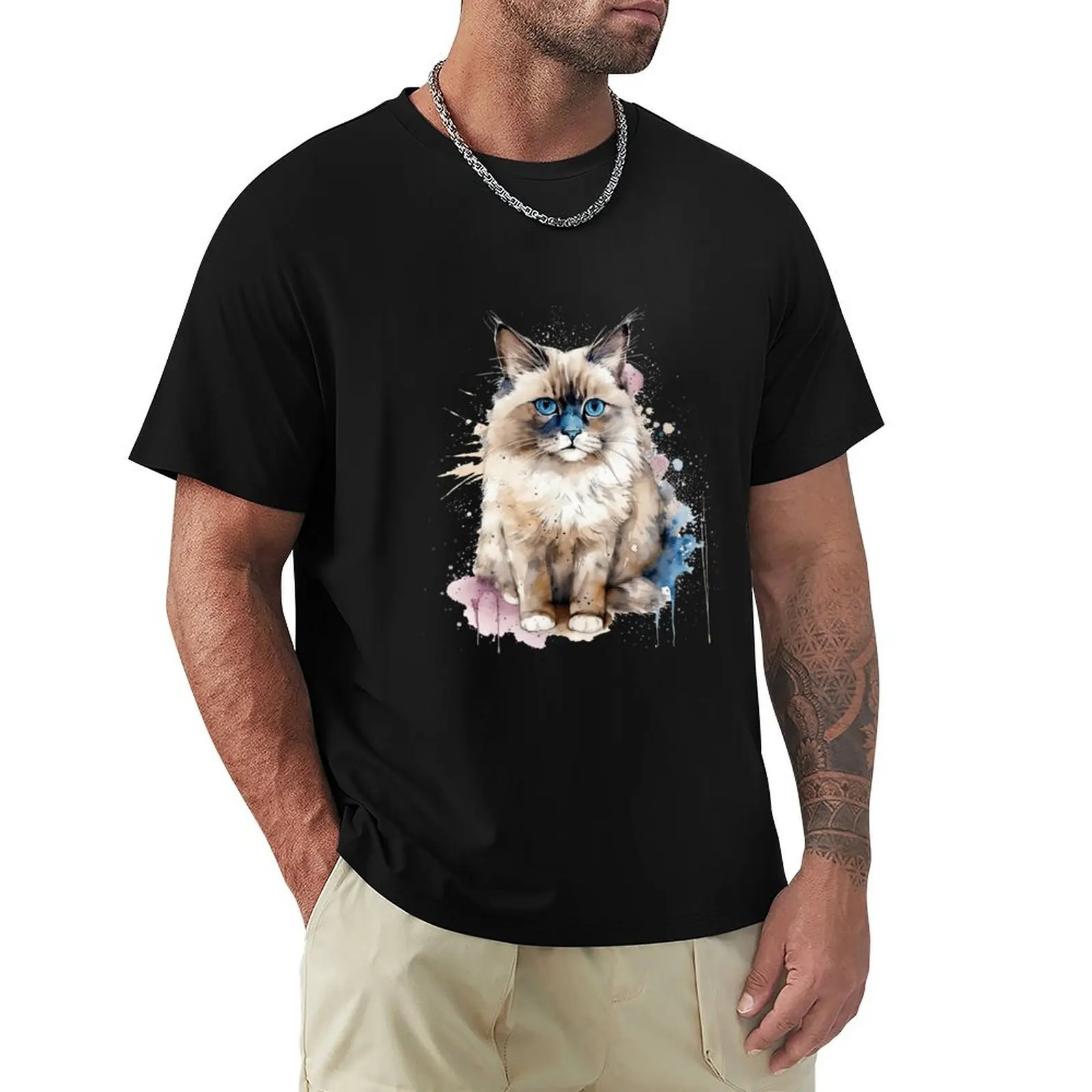 

Ragdoll Watercolor Art - WhiskerWatercolor Fun for Feline T-Shirt Plus Size Loose Fit T-Shirt