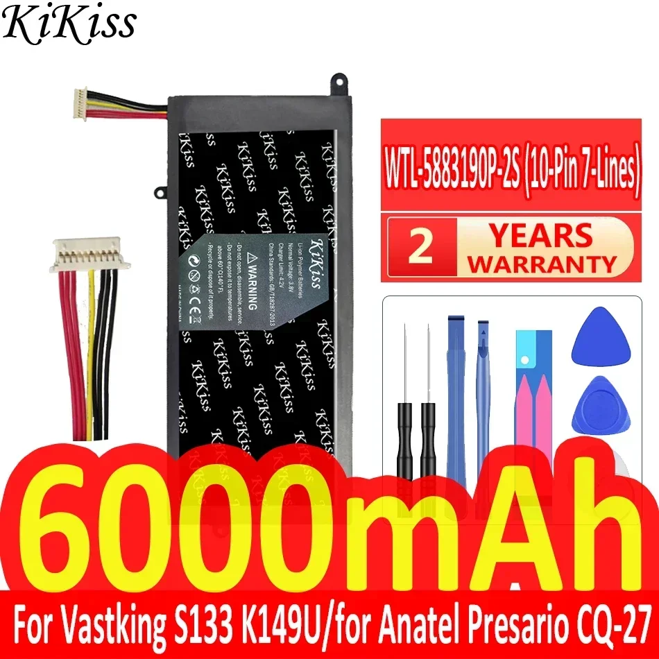 6000mAh KiKiss Powerful Battery 5883190P NV-357095-2S For Vastking S133 K149U Axioo MyBook Pro P421 Anatel Presario CQ-27