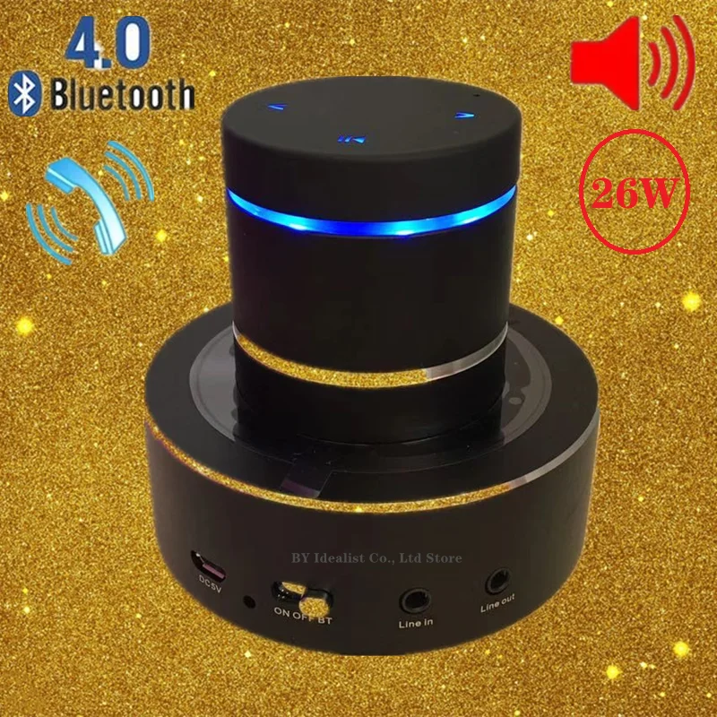 Adin 26w Portable Metal Vibration Resonance Bluetooth Speaker Touch Mini Bass Wireless Music Subwoofer Mic Music Speakers Phone