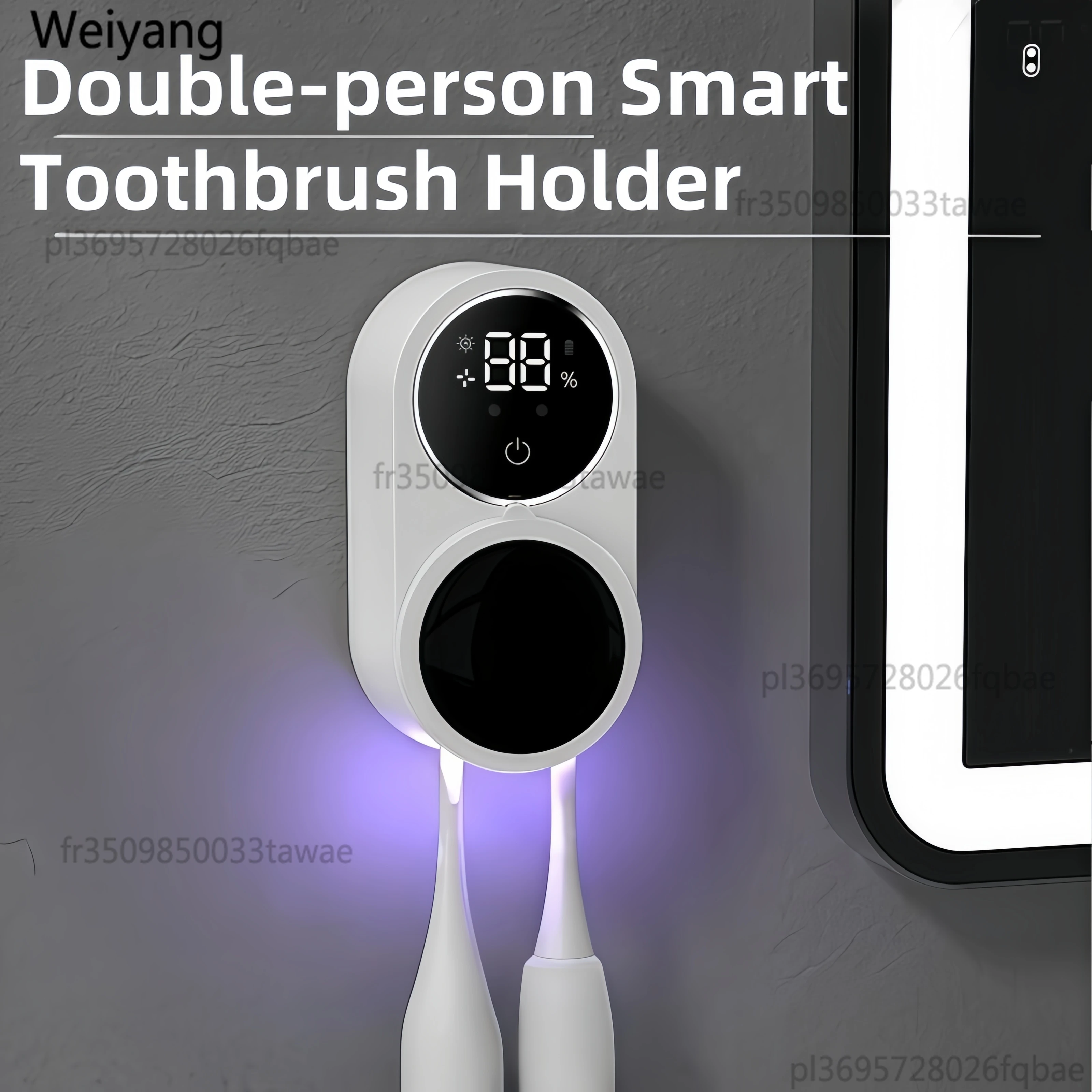 Esterilizador de Cepillos de Dientes Inteligente con Carga USB, Desinfección UV, Secado por Aire, Soporte de Pared para Cepillos de Dientes Eléctricos