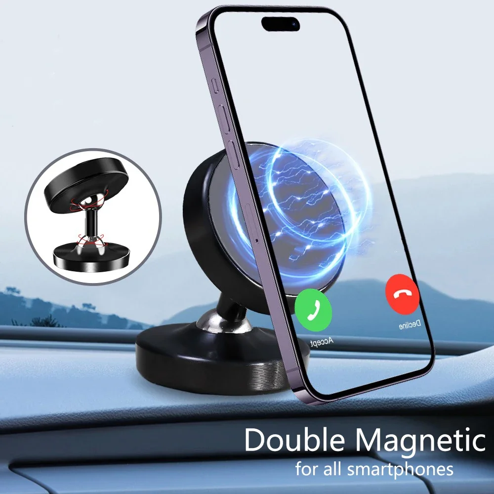 Neue doppelseitige Starke Magnet Auto Halter Halterung Dual Magnetische Telefon Halter in Auto Gym Küche Doppelte Drehbare Halter