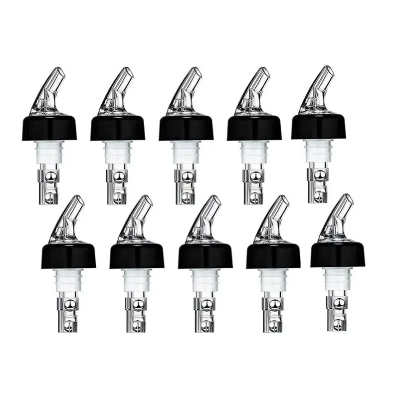 for 10 Pack Liquor Bottle Pourers with Tail and Collar 1 Oz 30 Ml Spout Control Flow Bar Accessories Wine Spirit Dispenser