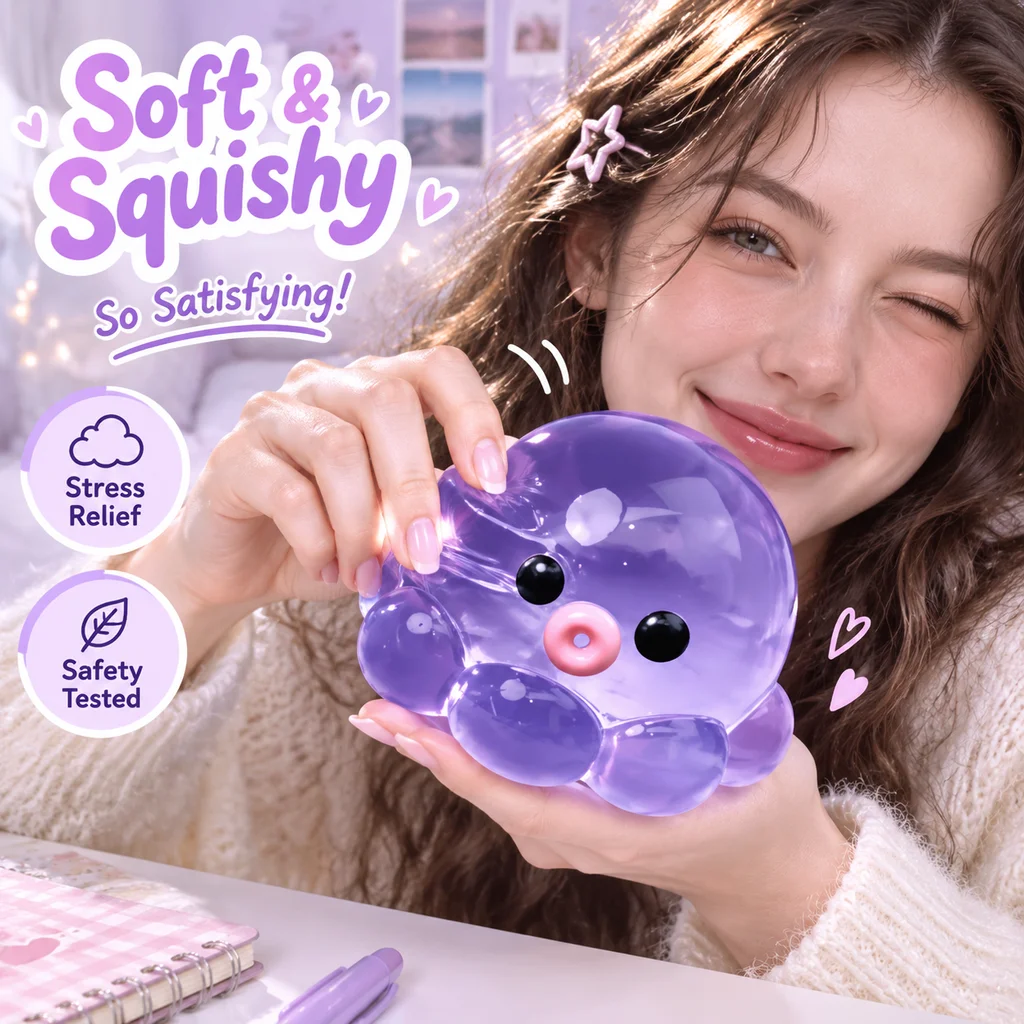 Fidget Toy Squishy Bubble Pop Octopus Popper Sensory Ball Anti Anxiety Stress Relief for Kids Adults ASMR Fun Party Gift
