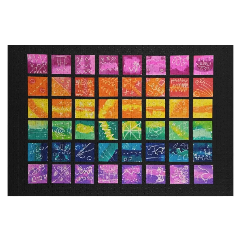 

HHPS Art Show, Class KG, Watercolour and Oil Pastel: Chasing Rainbows Jigsaw Puzzle Custom Wooden Gift With Photo Puzzle