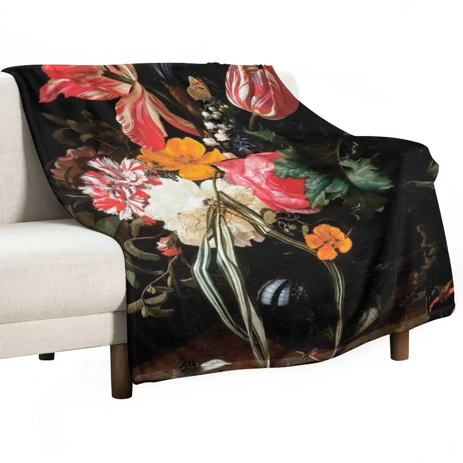 

Still Life Flowers by Maria van Oosterwijck Throw Blanket Cute Decorative Sofas Blankets