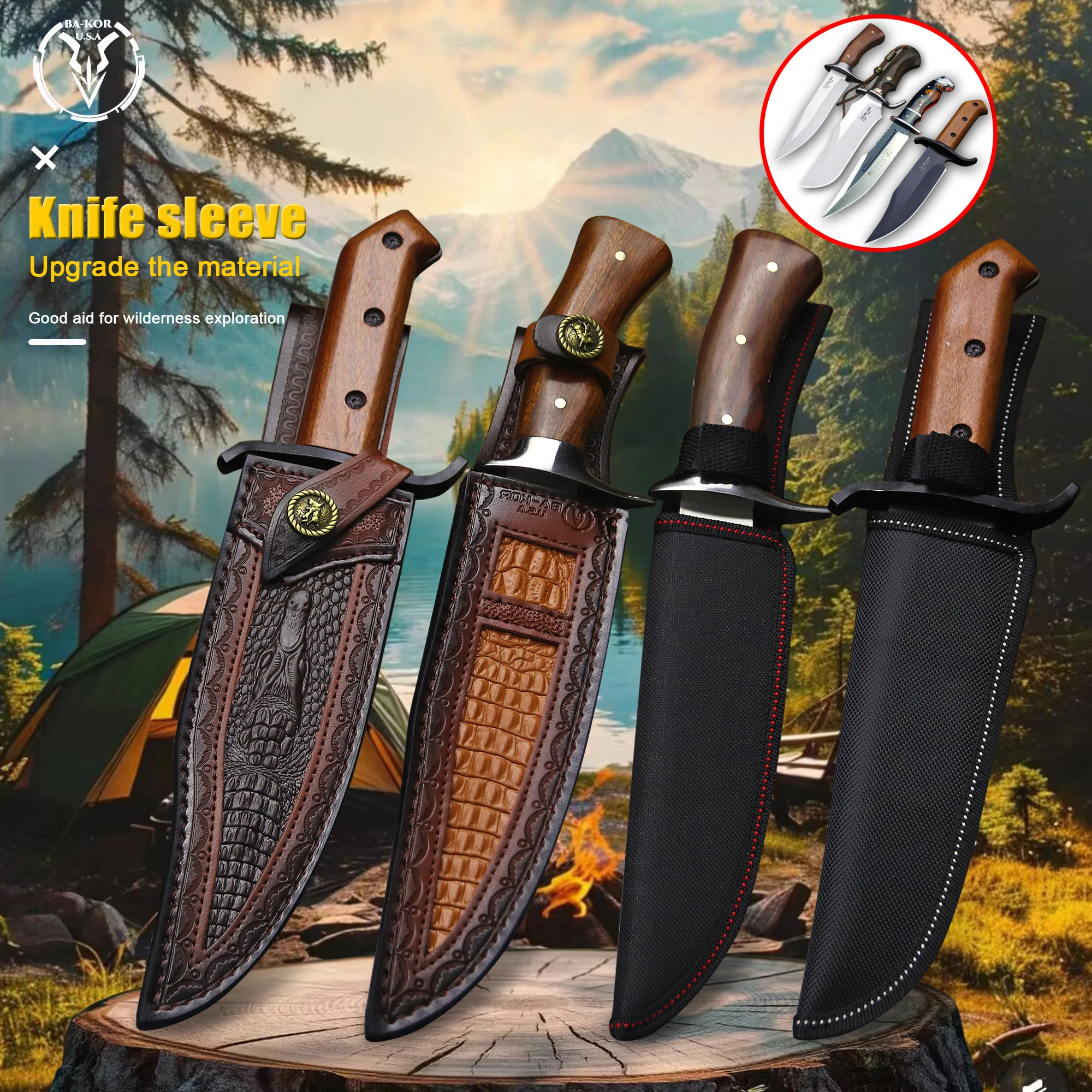 A variety of leather knife sleeves, various knife protection sleeves, fruit knife guards, and universal nylon knife sleeves