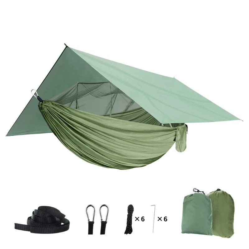 Anti Outdoor Camping Hammock With Mosquito Net And Rain Tent Equipment Supplies Shelters Camp Bed Survival Portable Hammock