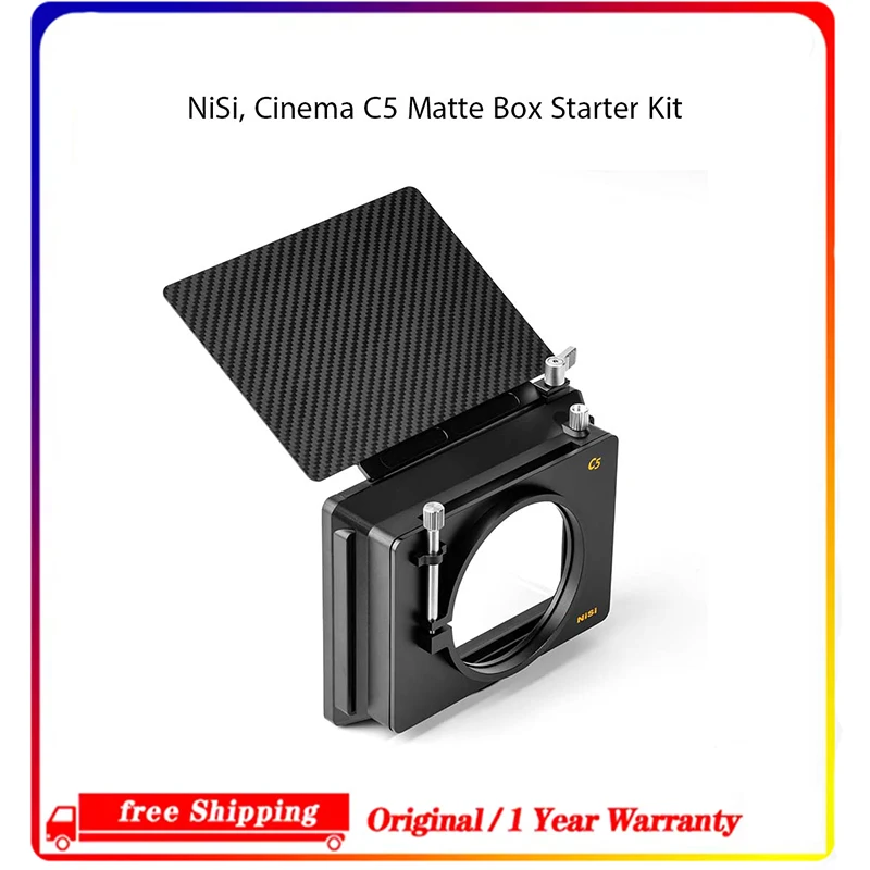 NiSi Cinema C5 Matte Box Starter Kit – Lightweight 2-Stage Clamp-On Design for 95mm Lenses, 4x4 & 4x5.65 Filter Slots
