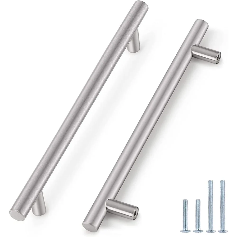 500 Pack|10 inch Center-to-Center Bar Cabinet Pull Brushed Nickel Modern Cabinet Handles Cupboard Pull Kitchen Cabinet T Bar