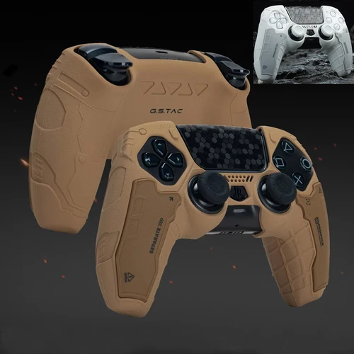 Mecha táctica, Protector suave de silicona mate, pegatina de piel para Sony Dualsense 5, funda para controlador de PS5, cubierta de tapa de agarre para pulgar