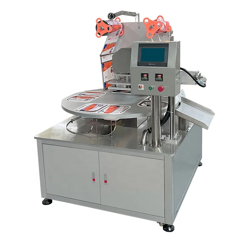 Fully Automatic Rotary Automatic Pre-cooked Food Takeaway Plastic Box Continuous Sealing Packaging Machine Heat Sealing Machine