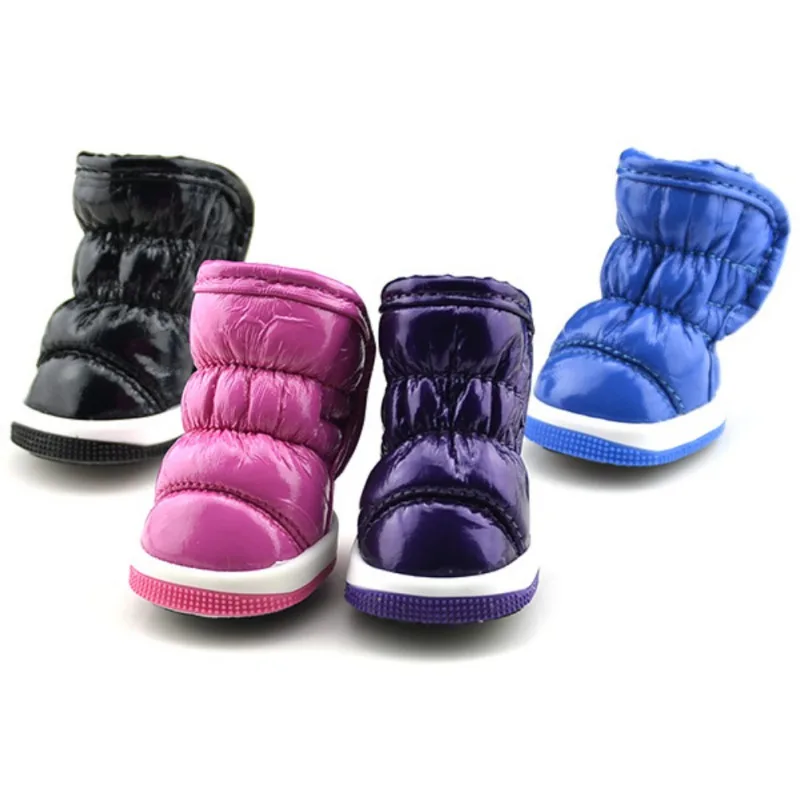 Pet Pleated Space Leather Warm Shoes Winter Casual Snow Boots Cosy Soft Dog Paws Protection Outdoor Windproof Cat Shoes