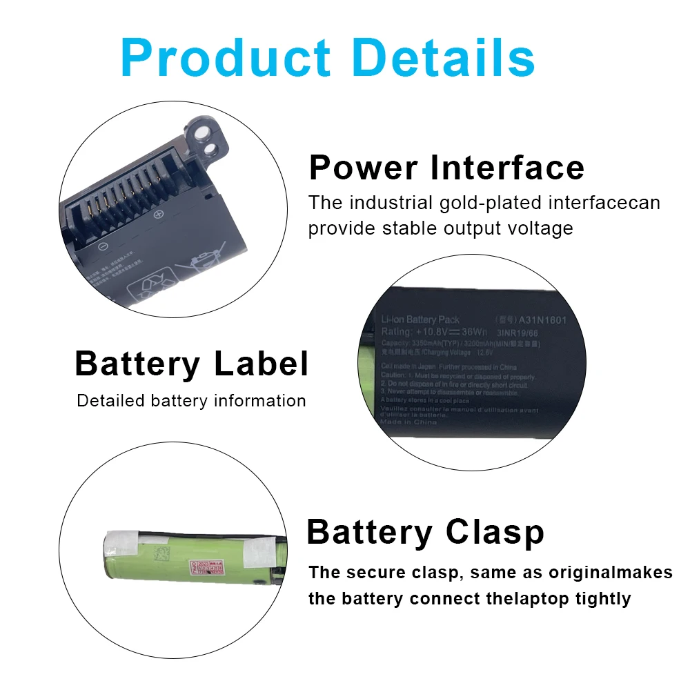 New Laptop Battery A31N1601 For ASUS R541UA-RB51 F541UA  VIVOBOOK X541 X541U X541SA X541SC X541UV R541UA  A31LP4Q 0B110-00440000