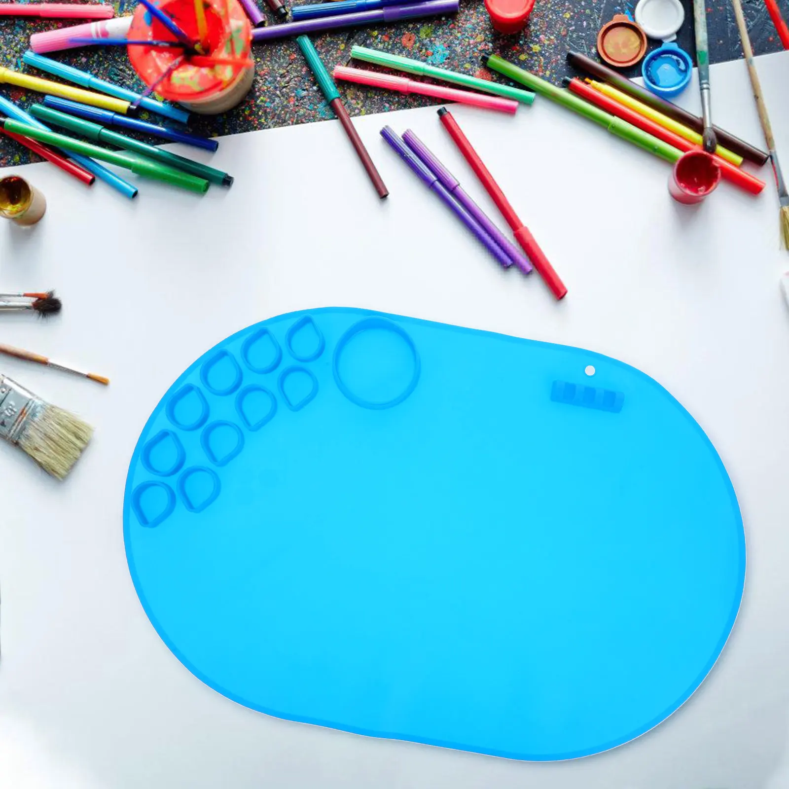 Silicone Painting Mat Flexible Craft Silicone Palette Easy Clean Nonstick Surface for Epoxy Resin Casting Nail Art Painting