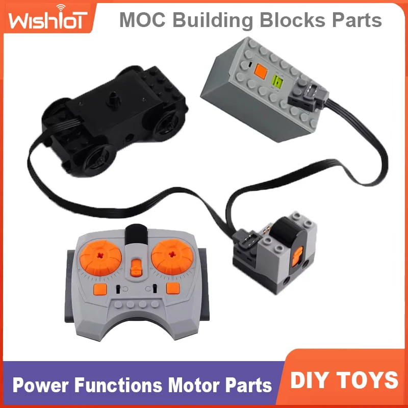 

4pcs MOC Technical Parts Servo Train Motor Battery Box IR Speed Remote Control Receiver Building Blocks Toy