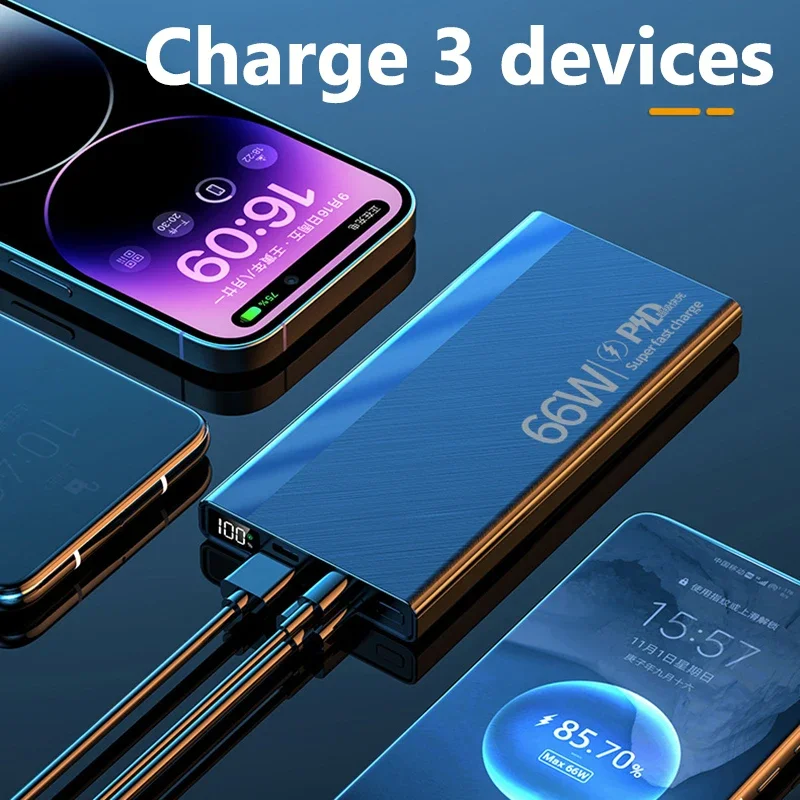 30000mAh Power Bank 66W Super Fast Charging for iPhone 13 14 Pro Huawei Xiaomi Samsung PD 20W External Battery Charger Powerbank