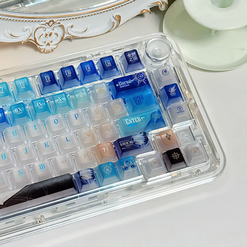 Transparent Keycaps Full Set PC Material Cherry Profile Keycaps for 65 87 108 Key Layout MX Switche Gaming Mechanical  Keyboard