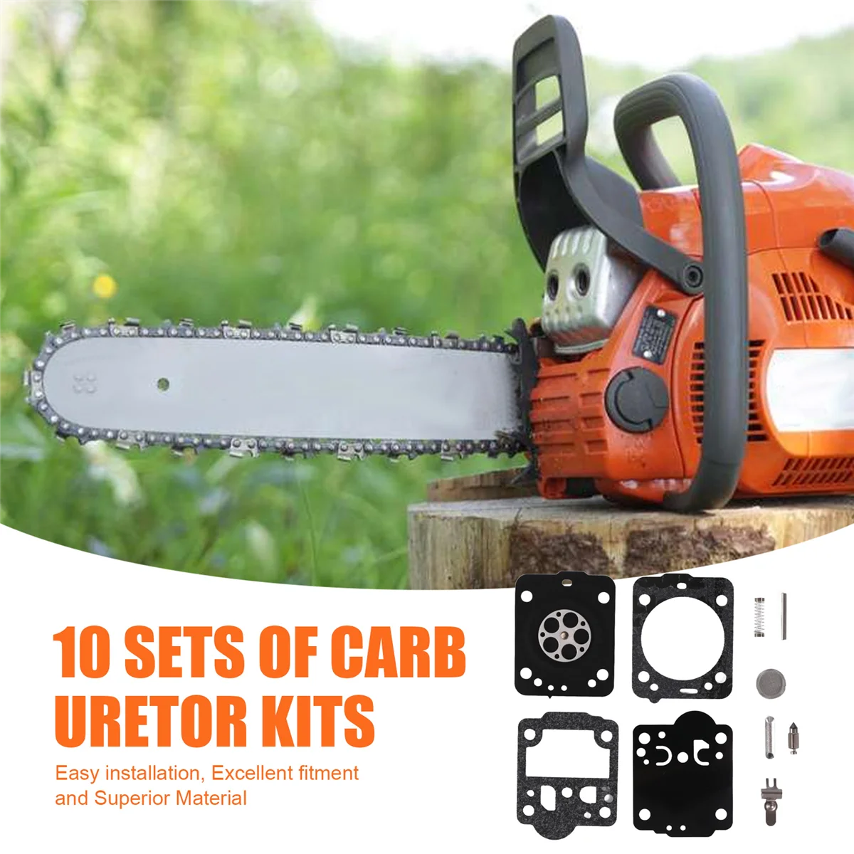 10 ชุดชุดคาร์บูเรเตอร์สําหรับ HUSQVARNA 240 236 235 435 E JONSERED CS2238 CS2234 ZAMA RB149, RB 149 ชุดไดอะแฟรม GSY