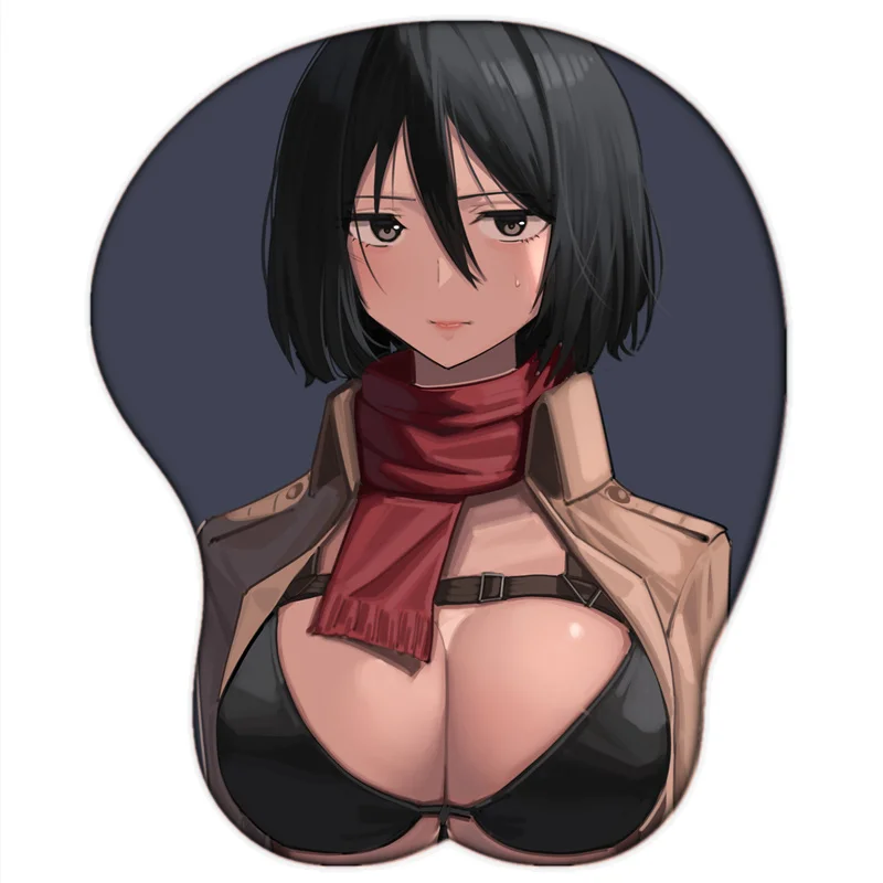 

Mikasa Ackerman Attack on Titan Sexy Girls Big Oppai and Ass Mousepad Anime Kawaii 3D Mouse Pad with Wrist Rest Soft Silicone