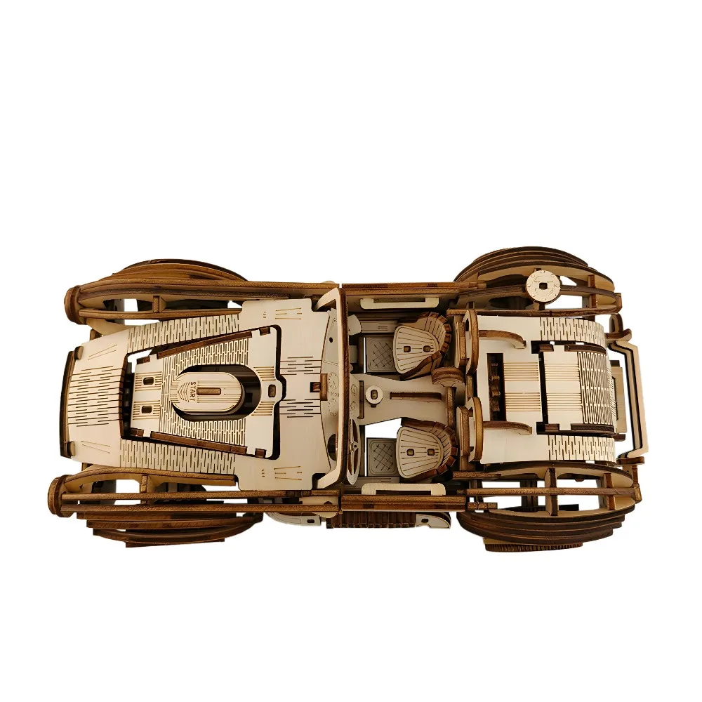 

Mechanical Sports Car Toy DIY Handmade Wooden Puzzle Assembly Model Educational Toys Simulation Model